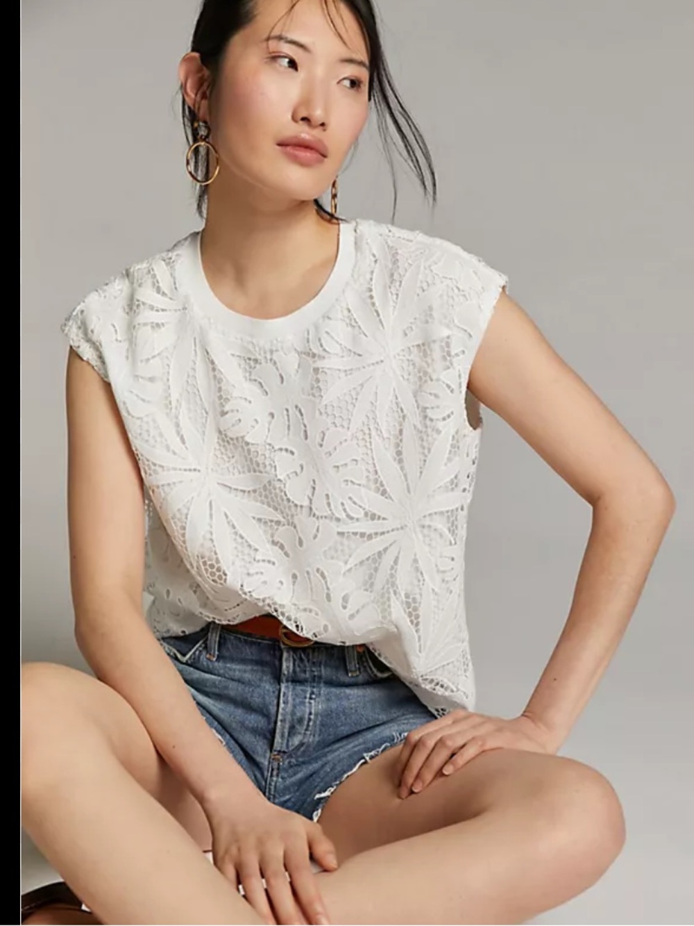 Corey Lynn Calter Tina lace overlay blouse